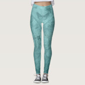 Kompass und World Map Leggings (Vorderseite)