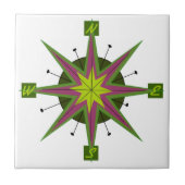 Kompass verdrehter Entwurf Fliese (Vorderseite)