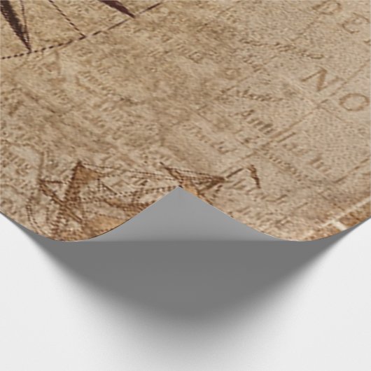 Kompass Vintage Kartennavigation Geschenkpapier (Ecke)
