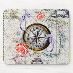 Kompass Vintage Nautical Mousepad