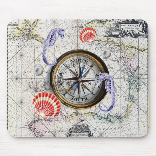Kompass Vintage Nautical Mousepad (Vorne)