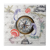 Kompass-Vintages See Fliese (Vorderseite)