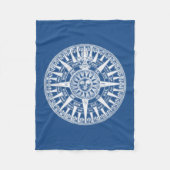 Kompass-Wind-Rosen-blaues Weiß Fleecedecke (Vorderseite)