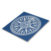 Kompass Windrose Blau Weiß Fliese (Seite)