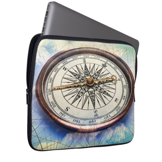 Kompass-Wolken Laptopschutzhülle (Vorne Rechts)