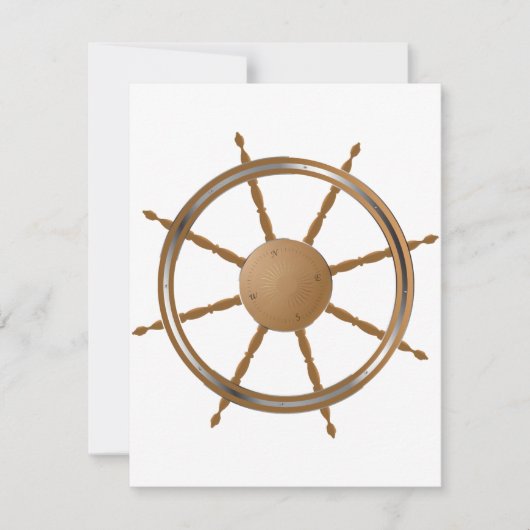 Kompassdesign für Vintage Schiffsmaschinen Einladung (Vorderseite)