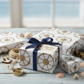 Kompassdesign für Vintage Schiffsmaschinen Geschenkpapier