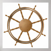 Kompassdesign für Vintage Schiffsmaschinen Poster (Vorne)