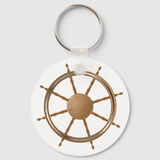 Kompassdesign für Vintage Schiffsmaschinen Schlüsselanhänger (Rückseite)