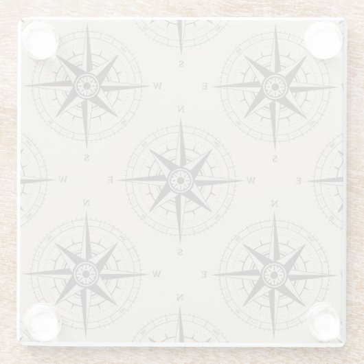 Kompassmuster Glasuntersetzer (Rückseite)