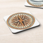 Kompassnavigator des Vintagen Schiffes Getränkeuntersetzer (Linke Seite)