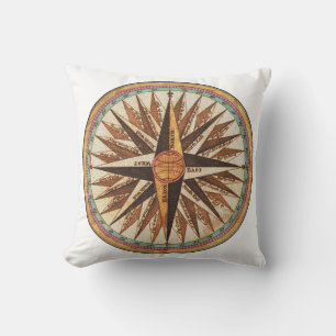 Kompassnavigator des Vintagen Schiffes Kissen