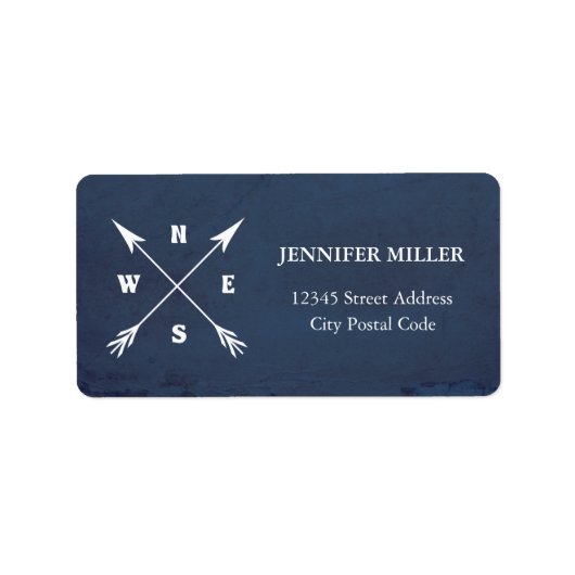 Kompasspfeile Adressaufkleber (Vorne)