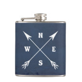 Kompasspfeile Flachmann (Vorderseite)