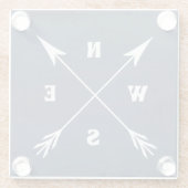 Kompasspfeile Glasuntersetzer (Rückseite)