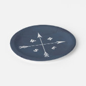Kompasspfeile Pappteller (Schrägansicht)