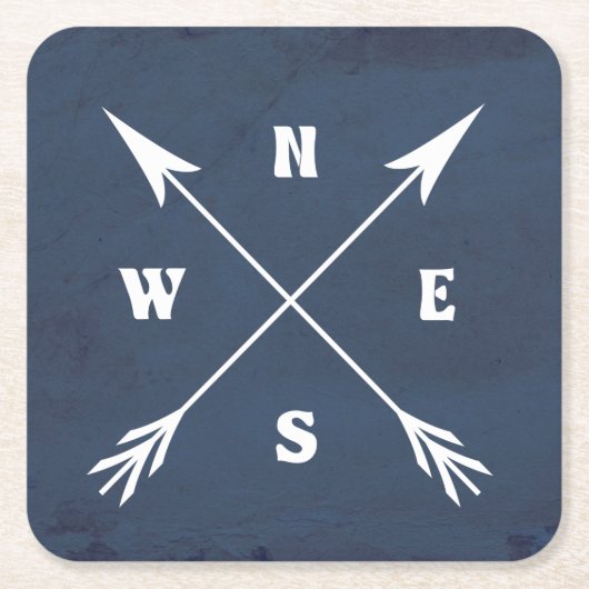 Kompasspfeile Rechteckiger Pappuntersetzer (Vorderseite)