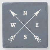Kompasspfeile Steinuntersetzer (Vorderseite)