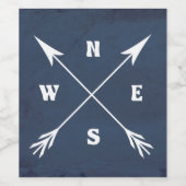 Kompasspfeile Weinetikett (Einzelnes Label)