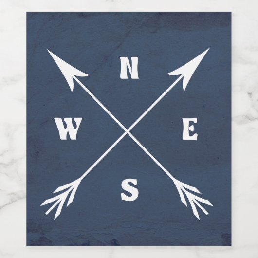 Kompasspfeile Weinetikett (Einzelnes Label)