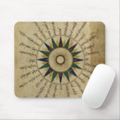 Kompassrose aus dem 16. Jahrhundert Mousepad (Mit Mouse)