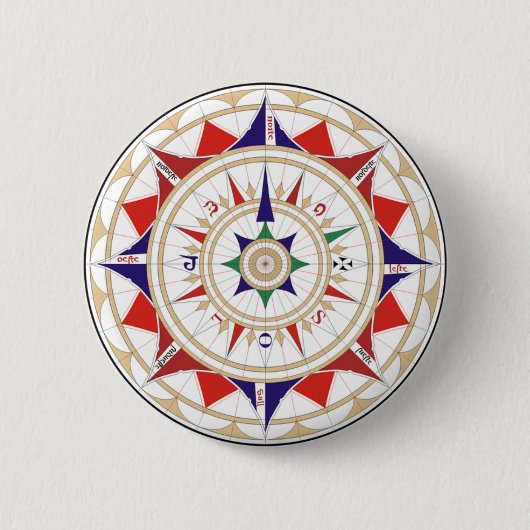 Kompassrose Button (Vorderseite)