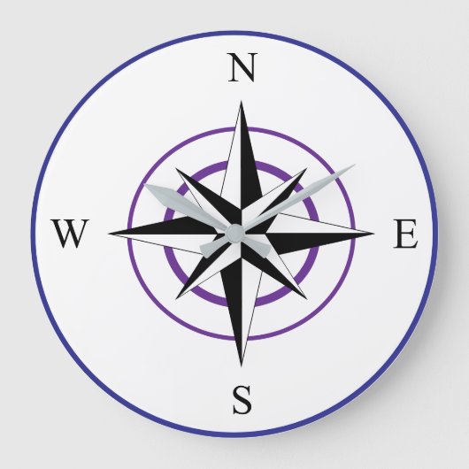Kompassrose Große Wanduhr (Vorderseite)