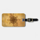Kompassrose im Antikstil Gepäckanhänger (Vorderseite horizontal)
