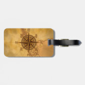 Kompassrose im Antikstil Gepäckanhänger (Rückseite horizontal)