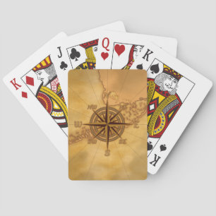Kompassrose im Antikstil Spielkarten