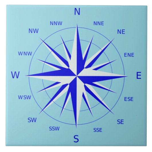 Kompassrose Keramikfliese (Vorderseite)