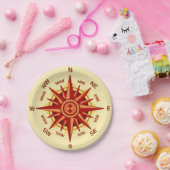Kompassrose Pappteller (Party)