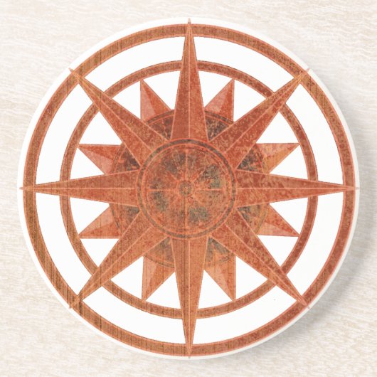 Kompassrose Sandstein Untersetzer (Vorne)