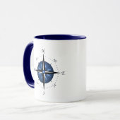 Kompassrose Tasse (Vorderseite Links)
