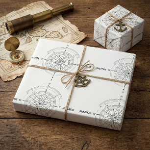 Kompassrose zur Richtungsfindung Geschenkpapier