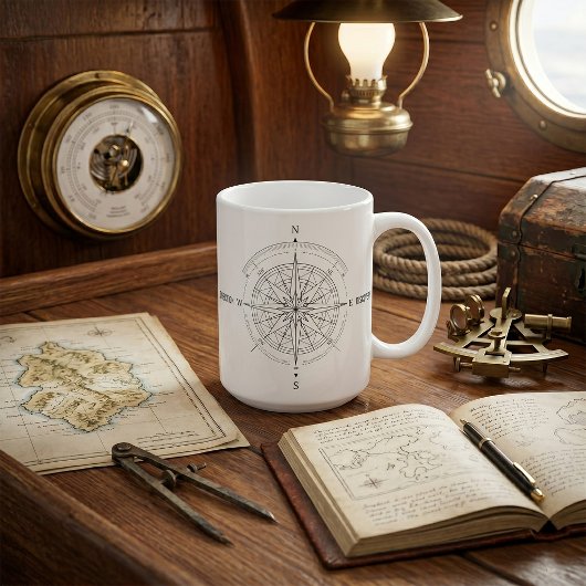Kompassrose zur Richtungsfindung Kaffeetasse