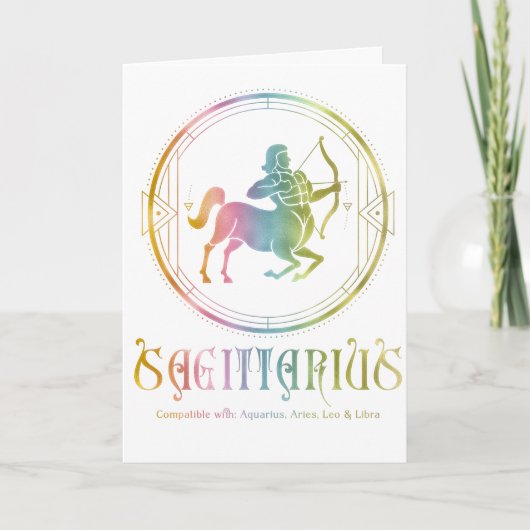Kompatibilität Sagittarius Geburtstagskarte Karte (Vorderseite)