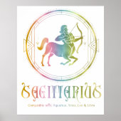 Kompatibilitätsdesign von Zodiac Sagittarius Poster (Vorne)