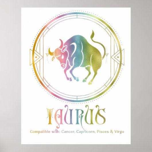 Kompatibilitätsdesign von Zodiac Taurus Poster (Vorne)