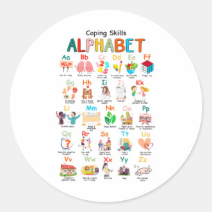 Kompetenz Abc Alphabet Mental Health Awareness Cou Runder Aufkleber