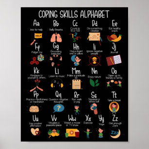 Kompetenzmanagement Alphabet Mental Health Awarene Poster