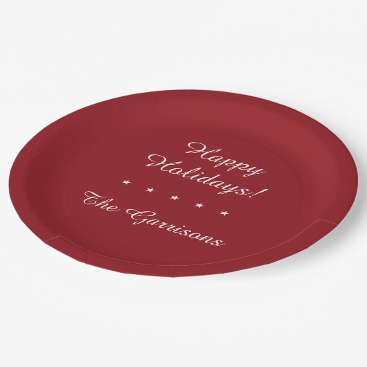 Komplett anpassbare Holidays Papier Teller (Schrägansicht)
