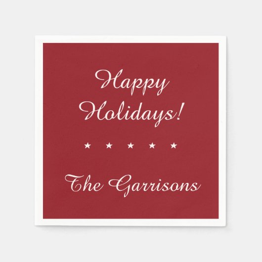 Komplett anpassbare Holidays Papierservietten (Vorderseite)