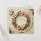 Komplett individualisierbarer Boho Floral Wreath g Karte (Vorderseite/Rückseite Beispiel)