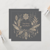 Komplett individualisierbarer Boho Floral Wreath Karte (Vorderseite/Rückseite Beispiel)