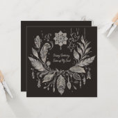 Komplett individualisierbarer Boho Floral Wreath Karte (Vorderseite/Rückseite Beispiel)