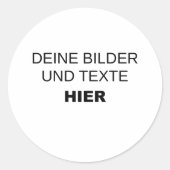 Komplett selbst gestalten runder aufkleber (Vorderseite)