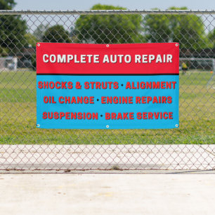 Komplette Autoreparatur Aufhängung Bremsen Motor Banner