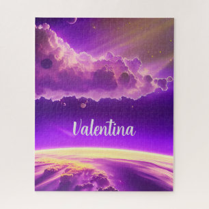 Komplette Fantasie Lila und Violet Fun Galaxie Puzzle