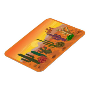 Komplette Kaktusarten, stachelige Pflanzen Magnet